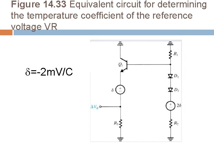 Figure 14. 33 Equivalent circuit for determining the temperature coefficient of the reference voltage