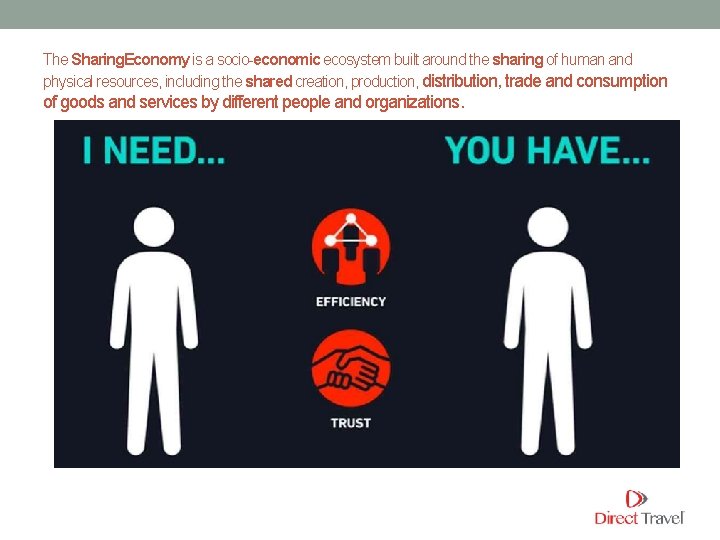 The Sharing. Economy is a socio-economic ecosystem built around the sharing of human and