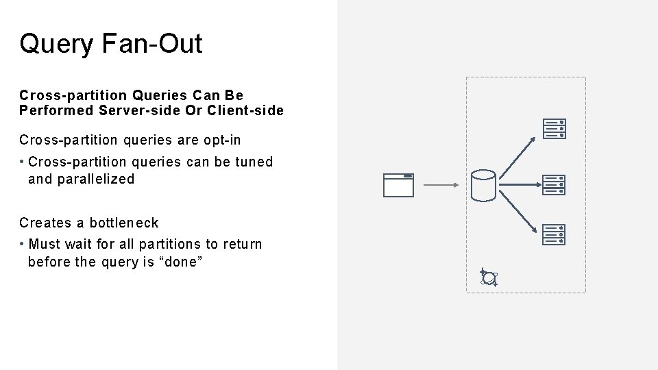 Query Fan-Out Cross-partition Queries Can Be Performed Server-side Or Client-side Cross-partition queries are opt-in