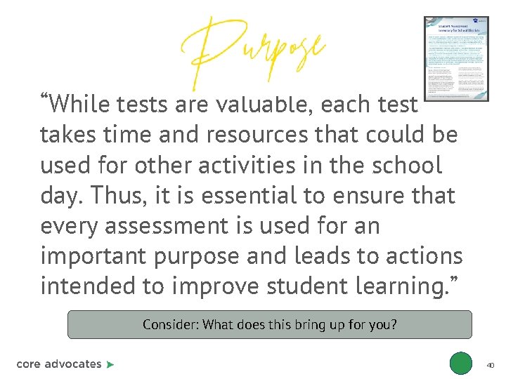 “While tests are valuable, each test takes time and resources that could be used