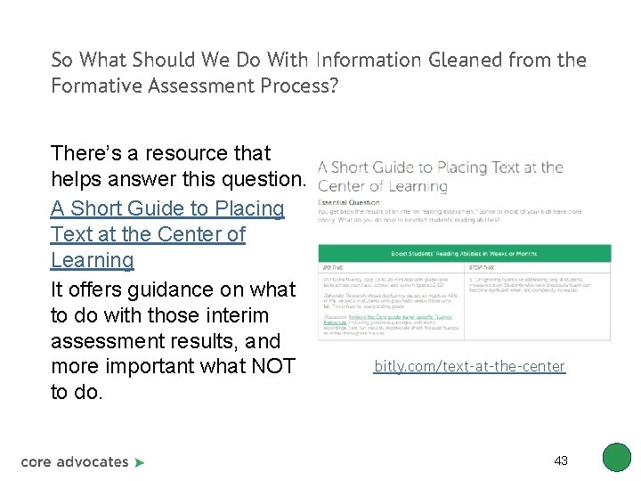 So What Should We Do With Information Gleaned from the Formative Assessment Process? There’s