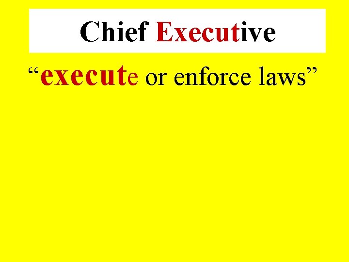 Chief Executive “execute or enforce laws” 