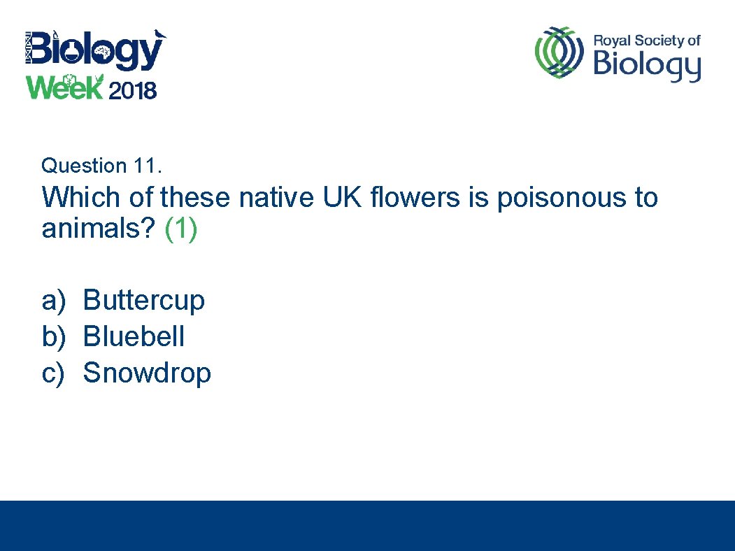 Question 11. Which of these native UK flowers is poisonous to animals? (1) a)