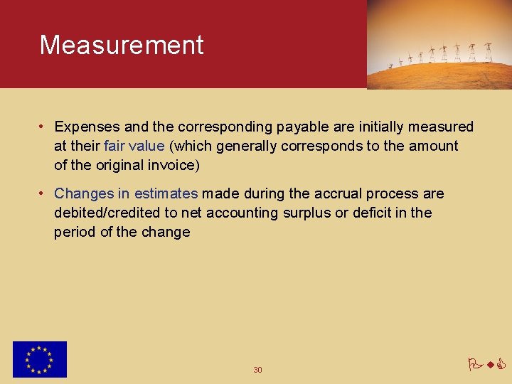 Measurement • Expenses and the corresponding payable are initially measured at their fair value
