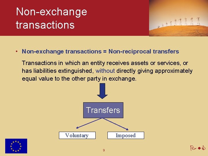Non-exchange transactions • Non-exchange transactions = Non-reciprocal transfers Transactions in which an entity receives