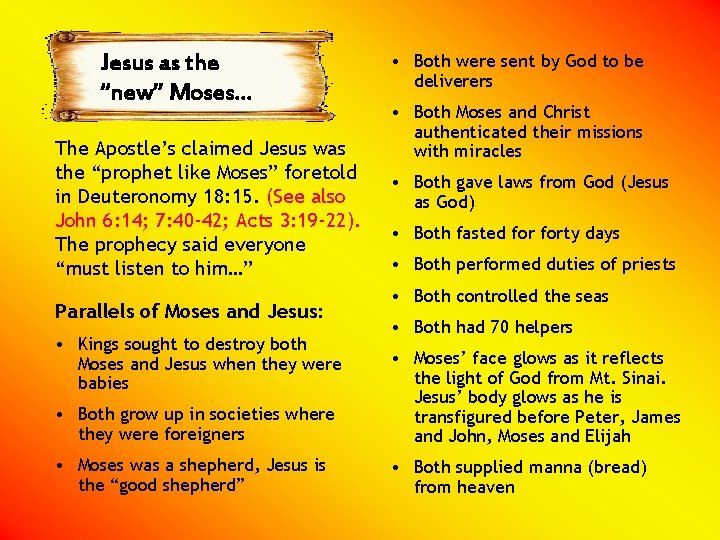 Jesus as the “new” Moses… The Apostle’s claimed Jesus was the “prophet like Moses”