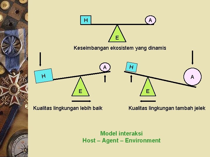 H A E Keseimbangan ekosistem yang dinamis A H H A E E Kualitas