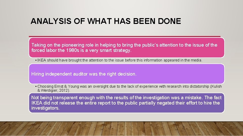 ANALYSIS OF WHAT HAS BEEN DONE Taking on the pioneering role in helping to