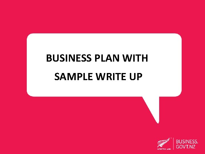 BUSINESS PLAN WITH SAMPLE WRITE UP 