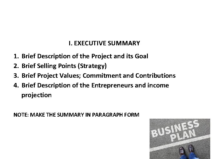 I. EXECUTIVE SUMMARY 1. 2. 3. 4. Brief Description of the Project and its