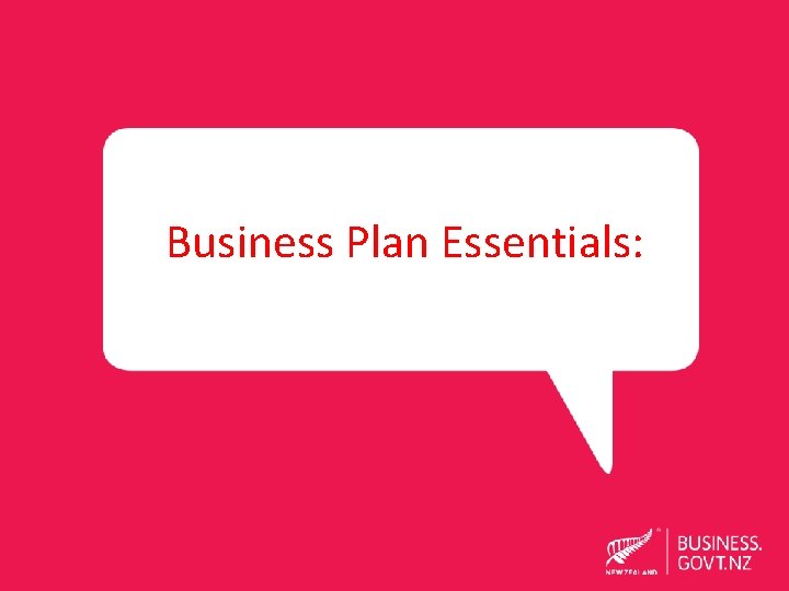 Business Plan Essentials: 