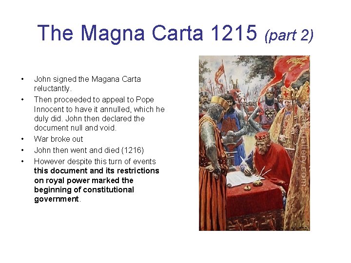 The Magna Carta 1215 (part 2) • • • John signed the Magana Carta