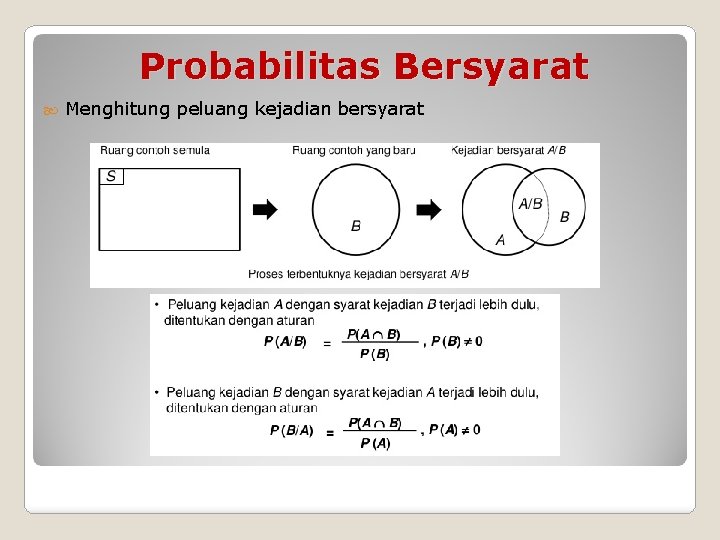 Probabilitas Bersyarat Menghitung peluang kejadian bersyarat 