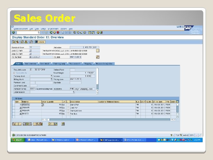 Sales Order 