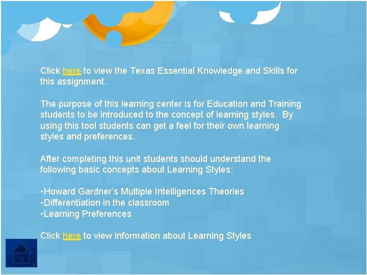 Click here to view the Texas Essential Knowledge and Skills for this assignment. The