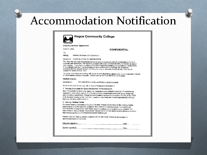 Accommodation Notification 