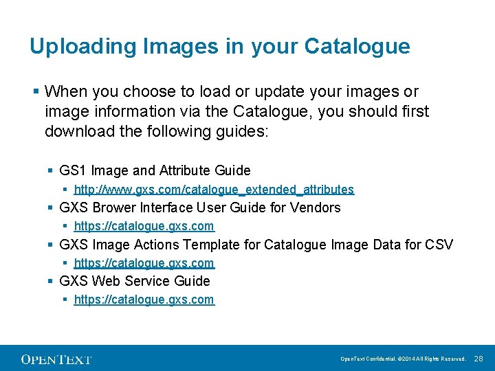 Uploading Images in your Catalogue § When you choose to load or update your