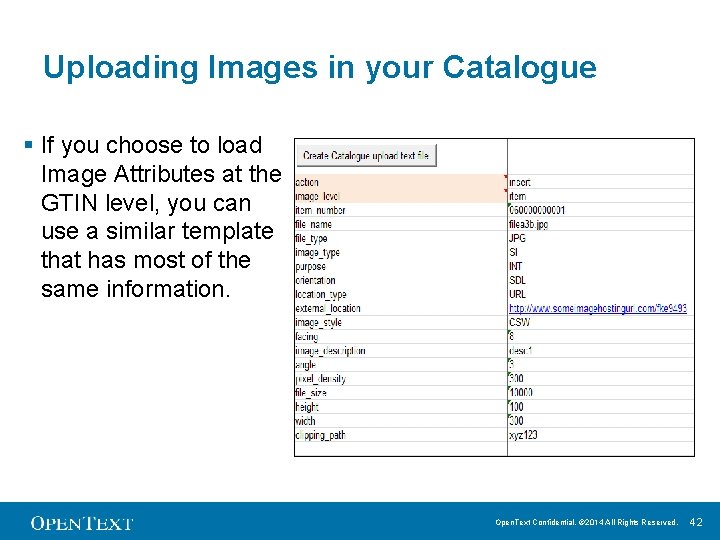 Uploading Images in your Catalogue § If you choose to load Image Attributes at