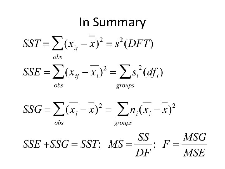 In Summary  In Summary