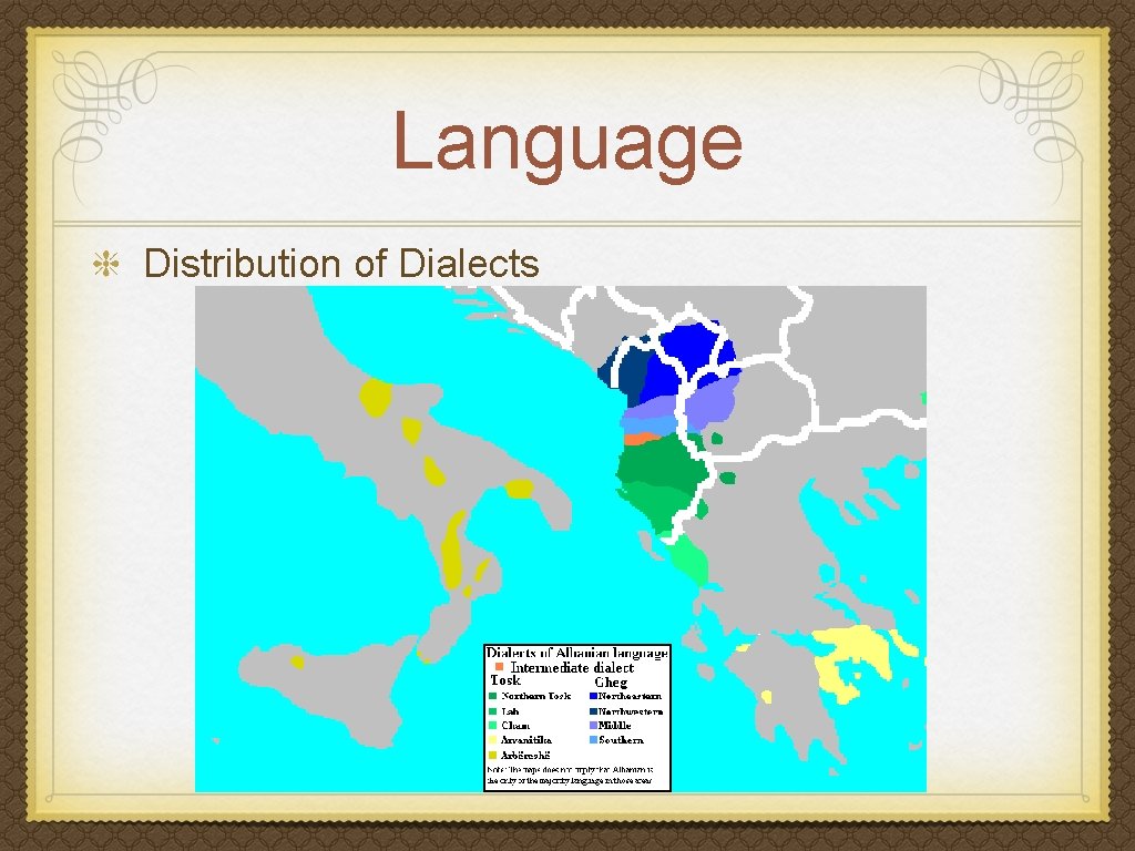Language Distribution of Dialects 