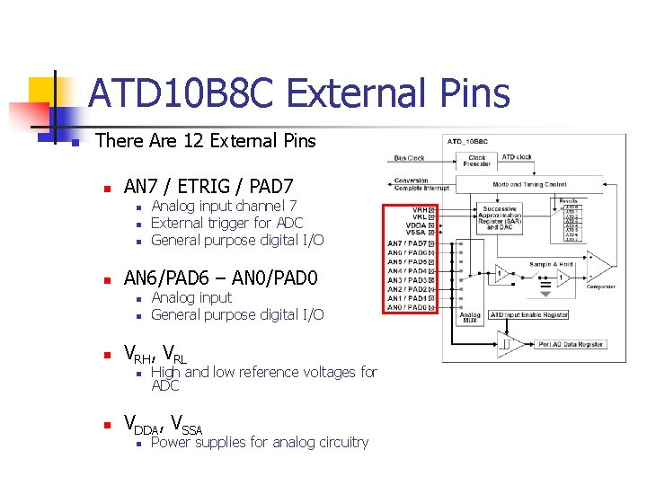 ATD 10 B 8 C External Pins n There Are 12 External Pins n