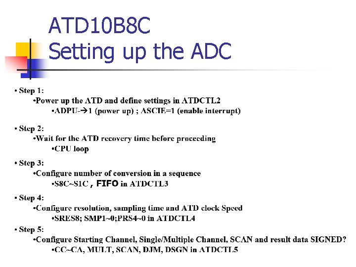 ATD 10 B 8 C Setting up the ADC 