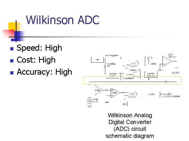 Wilkinson ADC n n n Speed: High Cost: High Accuracy: High Wilkinson Analog Digital