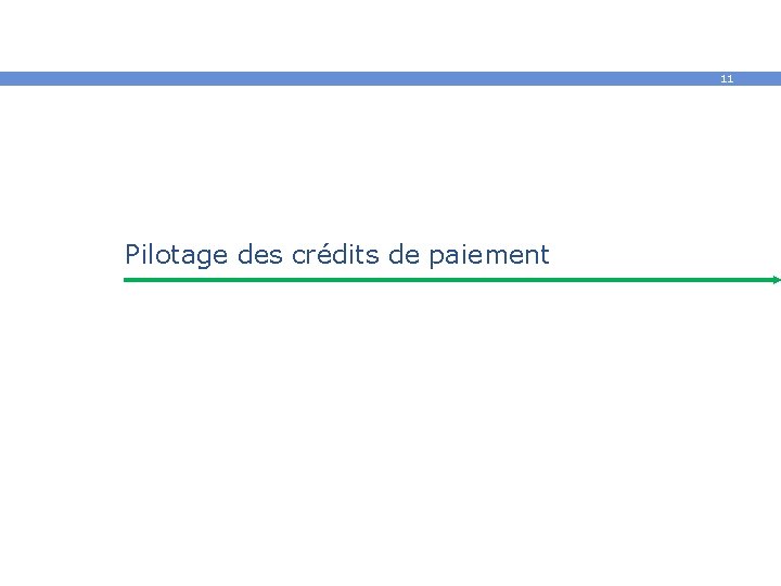 11 Pilotage des crédits de paiement 