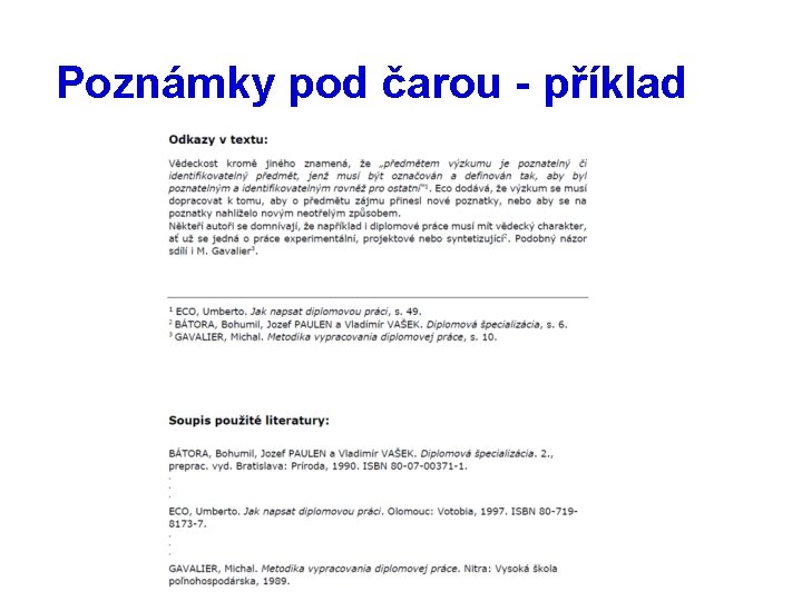 Poznámky pod čarou - příklad 