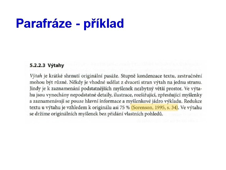 Parafráze - příklad 