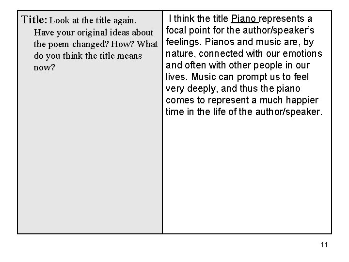 I think the title Piano represents a Have your original ideas about focal point I think the title Piano represents a Have your original ideas about focal point