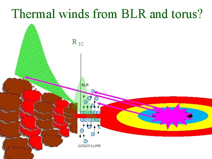 Thermal winds from BLR and torus? R IC 