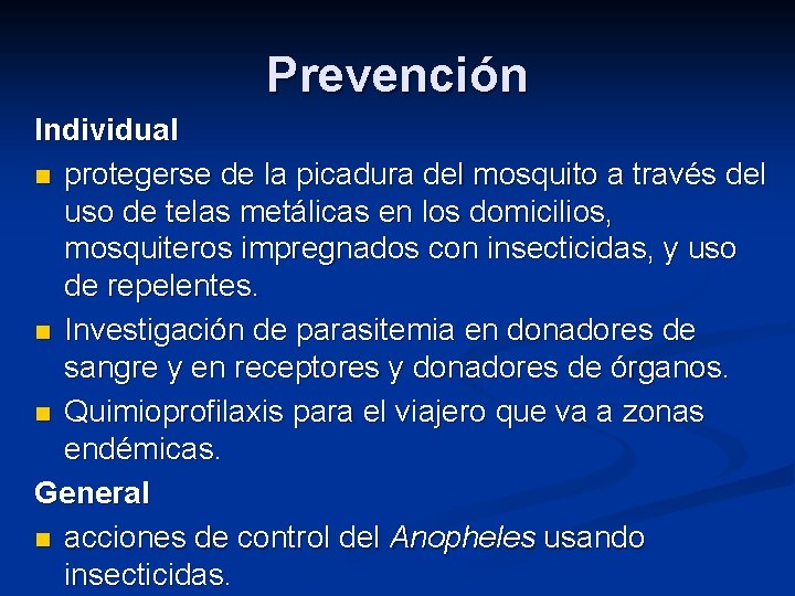 Prevención Individual n protegerse de la picadura del mosquito a través del uso de