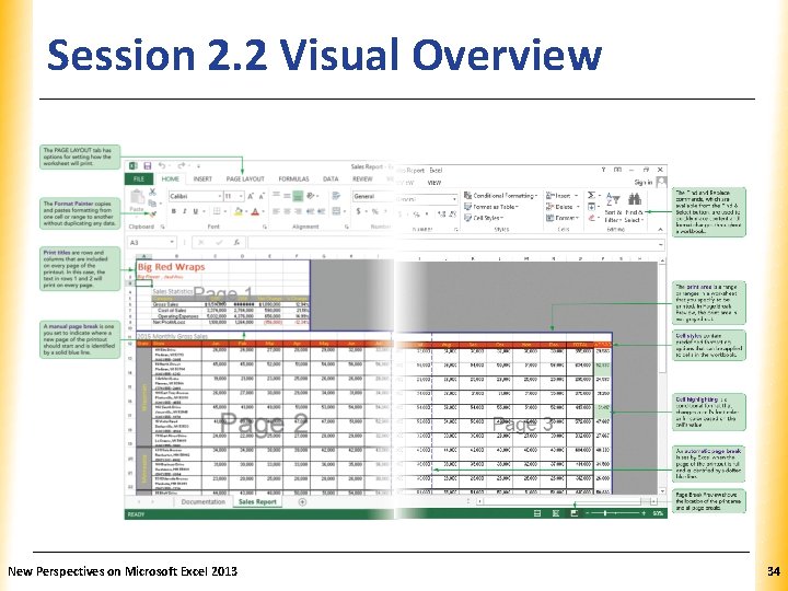 Session 2. 2 Visual Overview New Perspectives on Microsoft Excel 2013 XP 34 