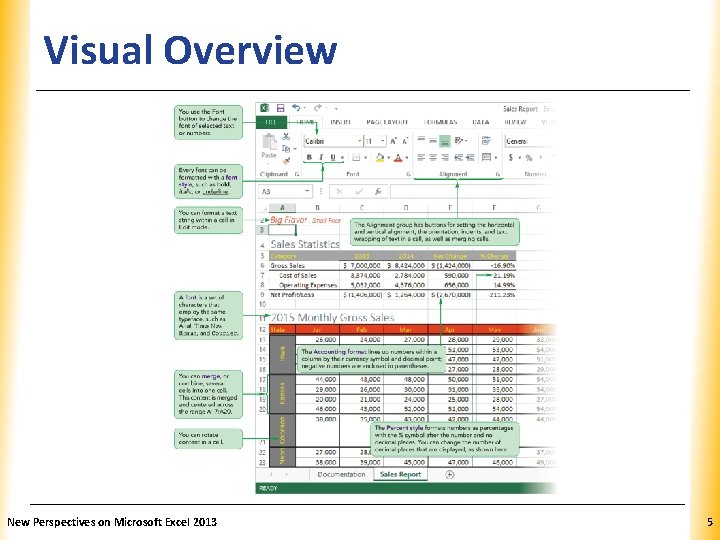 Visual Overview New Perspectives on Microsoft Excel 2013 XP 5 Visual Overview New Perspectives on Microsoft Excel 2013 XP 5