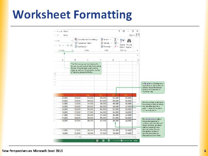 Worksheet Formatting New Perspectives on Microsoft Excel 2013 XP 6 