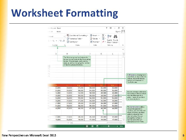 Worksheet Formatting New Perspectives on Microsoft Excel 2013 XP 6 Worksheet Formatting New Perspectives on Microsoft Excel 2013 XP 6