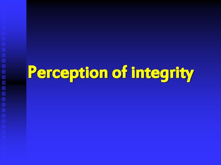 Perception of integrity 