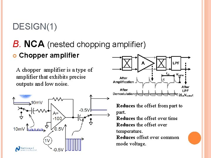 DESIGN(1) B. NCA (nested chopping amplifier) Chopper amplifier A chopper amplifier is a type