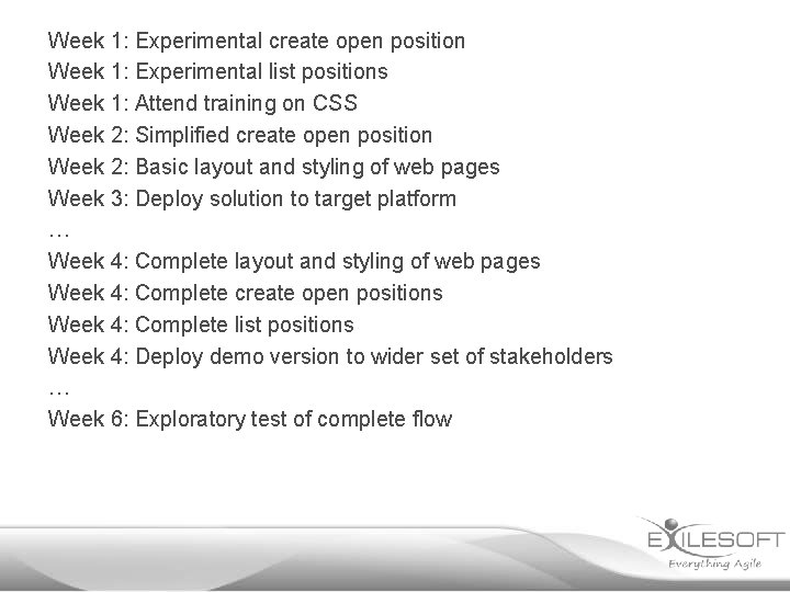 Week 1: Experimental create open position Week 1: Experimental list positions Week 1: Attend