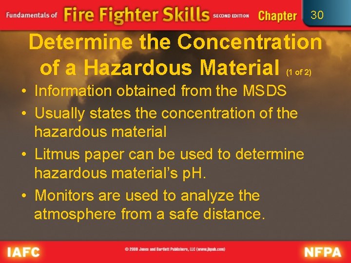 30 Determine the Concentration of a Hazardous Material (1 of 2) • Information obtained 30 Determine the Concentration of a Hazardous Material (1 of 2) • Information obtained