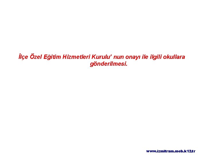 Eğitsel Değerlendirme ve Tanılama Raporunun İlçe Özel Eğitim Hizmetleri Kurulu’ nun onayı ile ilgili