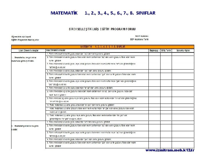 MATEMATİK 1. , 2. , 3. , 4. , 5. , 6. , 7.