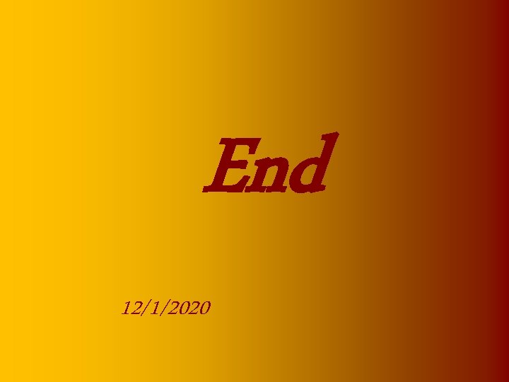 End 12/1/2020 