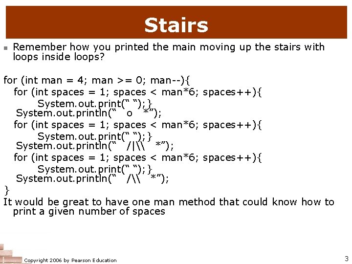 Stairs n Remember how you printed the main moving up the stairs with loops