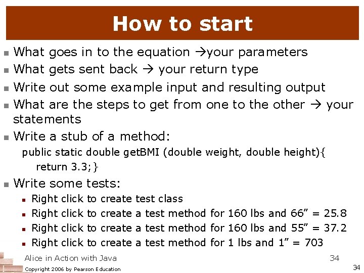 How to start n n n What goes in to the equation your parameters