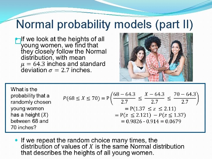 Normal probability models (part II) � 