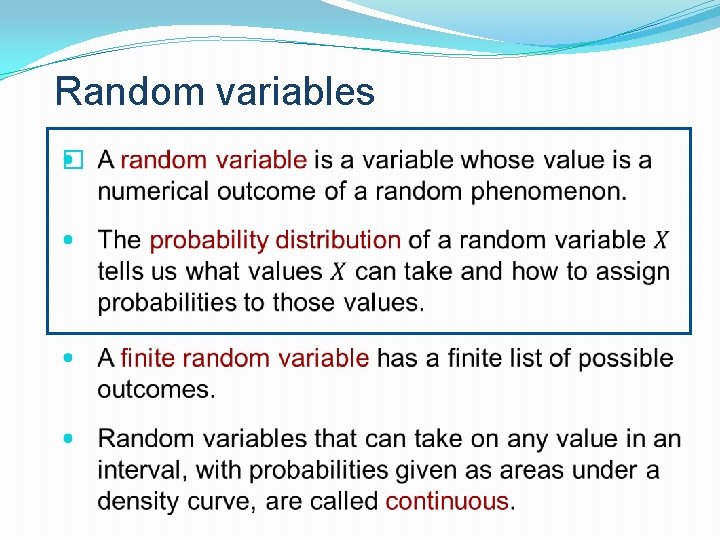 Random variables � 
