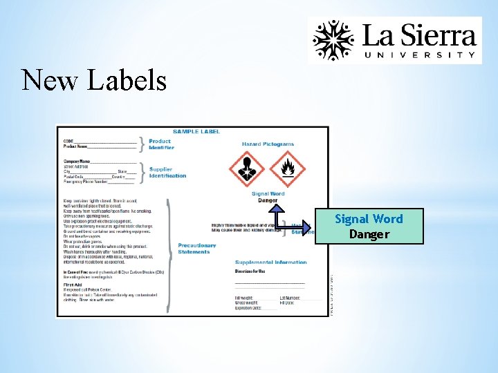 New Labels Signal Word Danger 