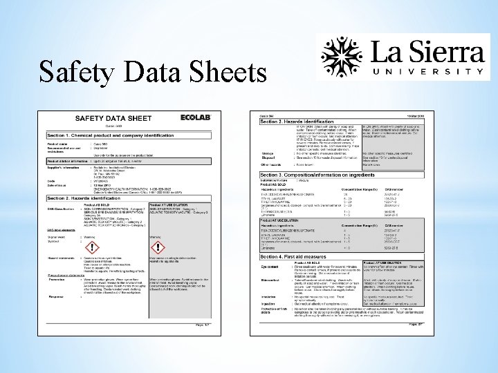 Safety Data Sheets 